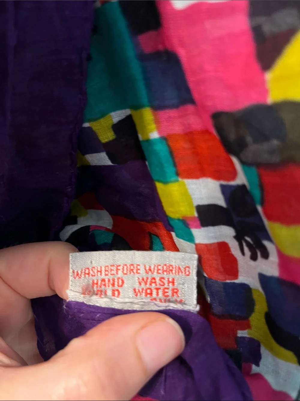 Vintage Putumayo Square Scarf Colorful Pattern